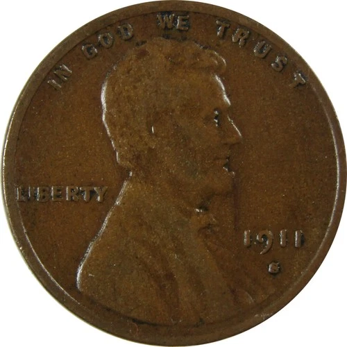 1911 S Lincoln Wheat Cent F Fine Penny 1c Coin SKU:I26216