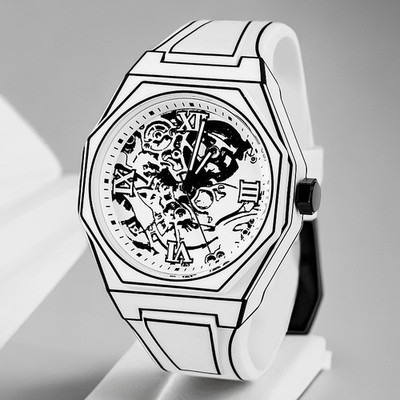 Men's Sketch-Style Quartz Watch Comic-Inspired Artistic Minimalist Wristwatch