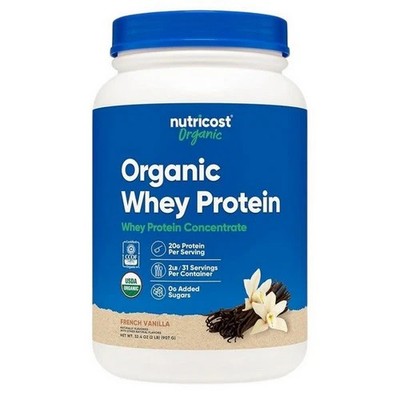 Organic Whey Protein Powder French Vanilla 2 Lbs