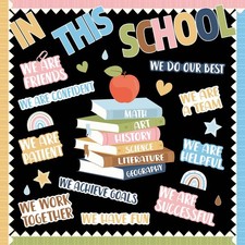 Blue Boho Motivational Bulletin Board Set Welcome Back to School Affirmation ...