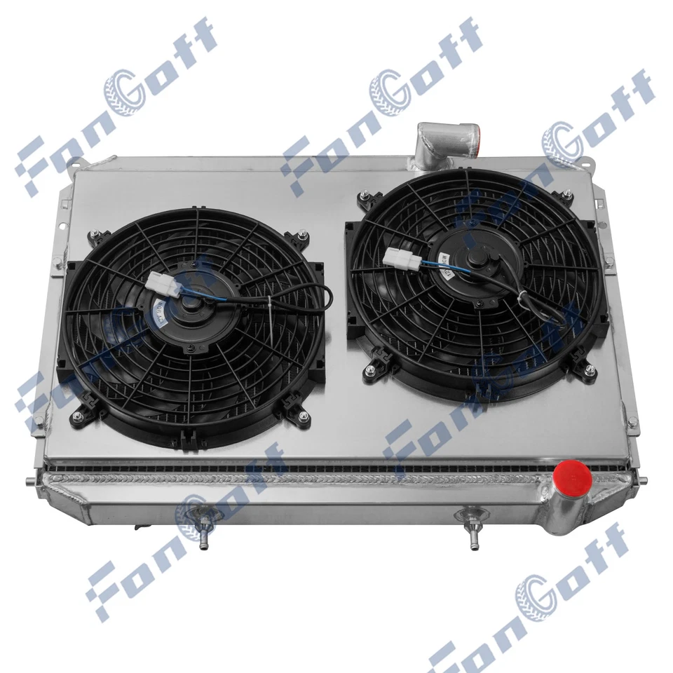 3 Row Aluminum Radiator+Shroud Fan Fit 84-1988,86 Nissan 300ZX Z31 VG30 3.0L V6 - Image 3 of 4