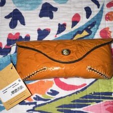 Patricia Nash Burnished Tooled Ardenza Leather Eyeglass Case Yellow Snap