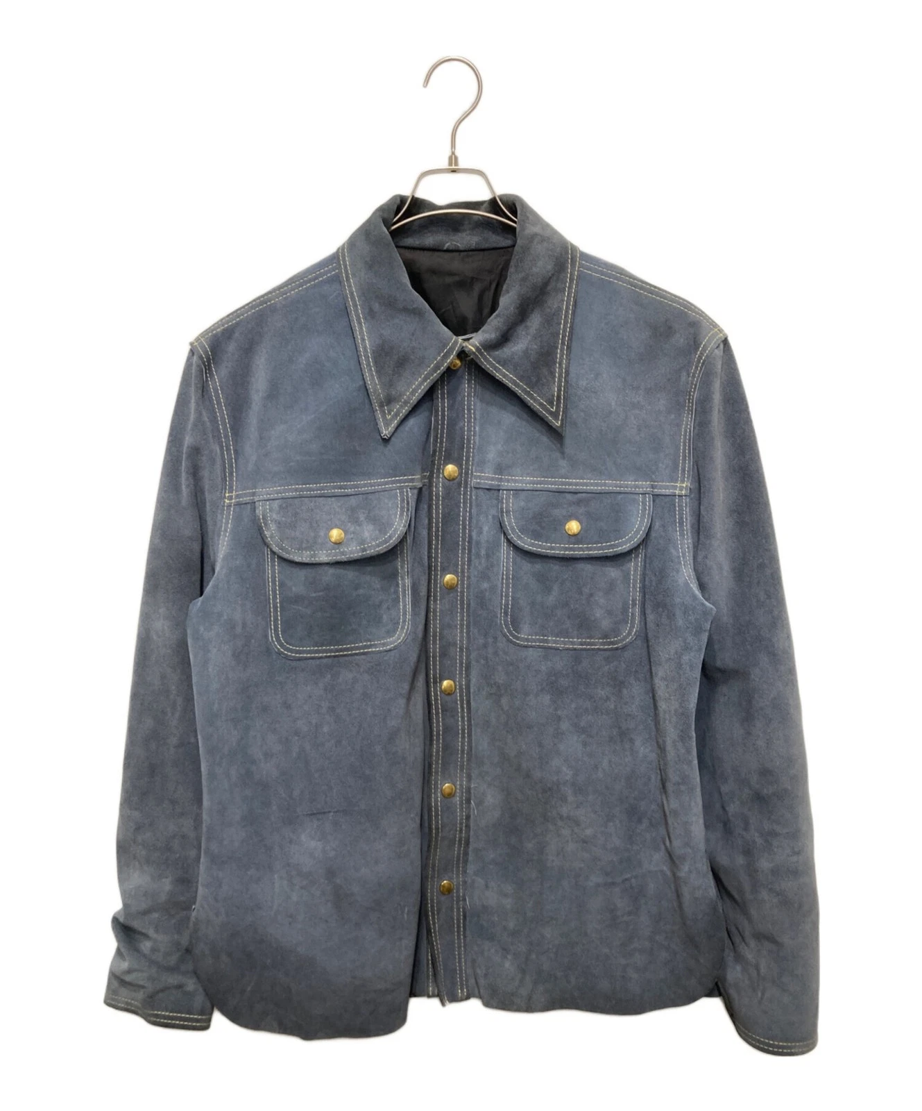 Buckboard Suede Leather Jacket Men's Size 48 Blue image 1