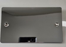 LAP 2-Gang Socket Blanking Plate Polished Chrome Blank Plate Electrical Socket