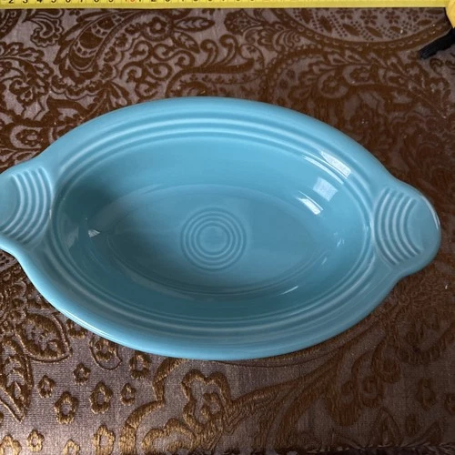 Fiestaware Individual Casserole Oval Au Gratin Baking Dish 9" turquoise