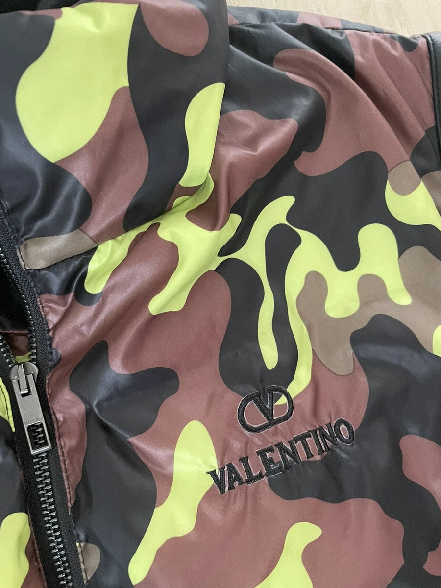 Valentino Camouflage Print Windbreaker Jacket in Green for Men