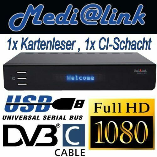 💎Kabel Receiver hd Kabelreceiver Medialink 1xCI 1xCX HDTV LAN USB NEU DVB-C TV