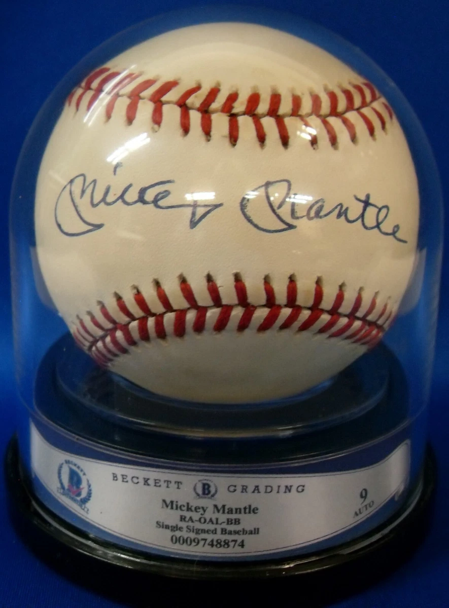 BAS 9 Mint AUTO Mickey Mantle Autograph Signed MLB Bobby Brown