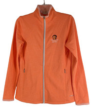 Annika Cutter Buck Full Zip Women's M Golf Jacket Neon Orange Waffle LAK06403