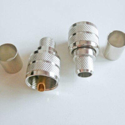 15X UHF PL-259 Male Crimp RF Coaxial Connectors for RG8/RG213/LMR400 Coax Cable