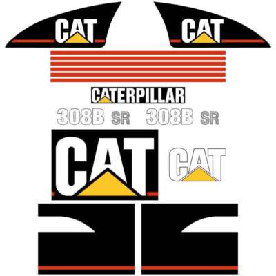 Caterpillar 308D CR Excavator Decal Sticker Kit - Reproduction