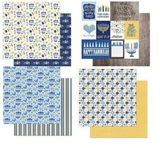 Hanukkah Festival of Lights Scrapbook Paper 12x12 Assortment Set 4 Sheets