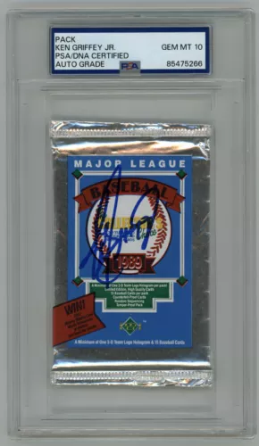 Ken Griffey Jr signed 1989 Upper Deck Pack PSA AUTO 10 GEM MINT RC Pack Slabbed