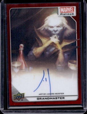 Grandmaster by Andre Meister Auto 2022 UD Marvel Platinum Red Rainbow Autograph