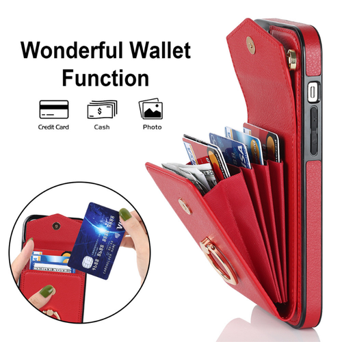Luxury Leather Wallet Case Cover For iPhone 16 15 14 13 12 11 Pro Max XR 8 Plus - Picture 43 of 75