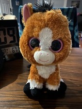 TY beanie boos Dakota the horse 9  light brown with black mane