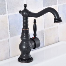 Kitchen Wet Bar Bathroom Sink Faucet Oil Rubbed Bronze Carved Single Hole esf625
