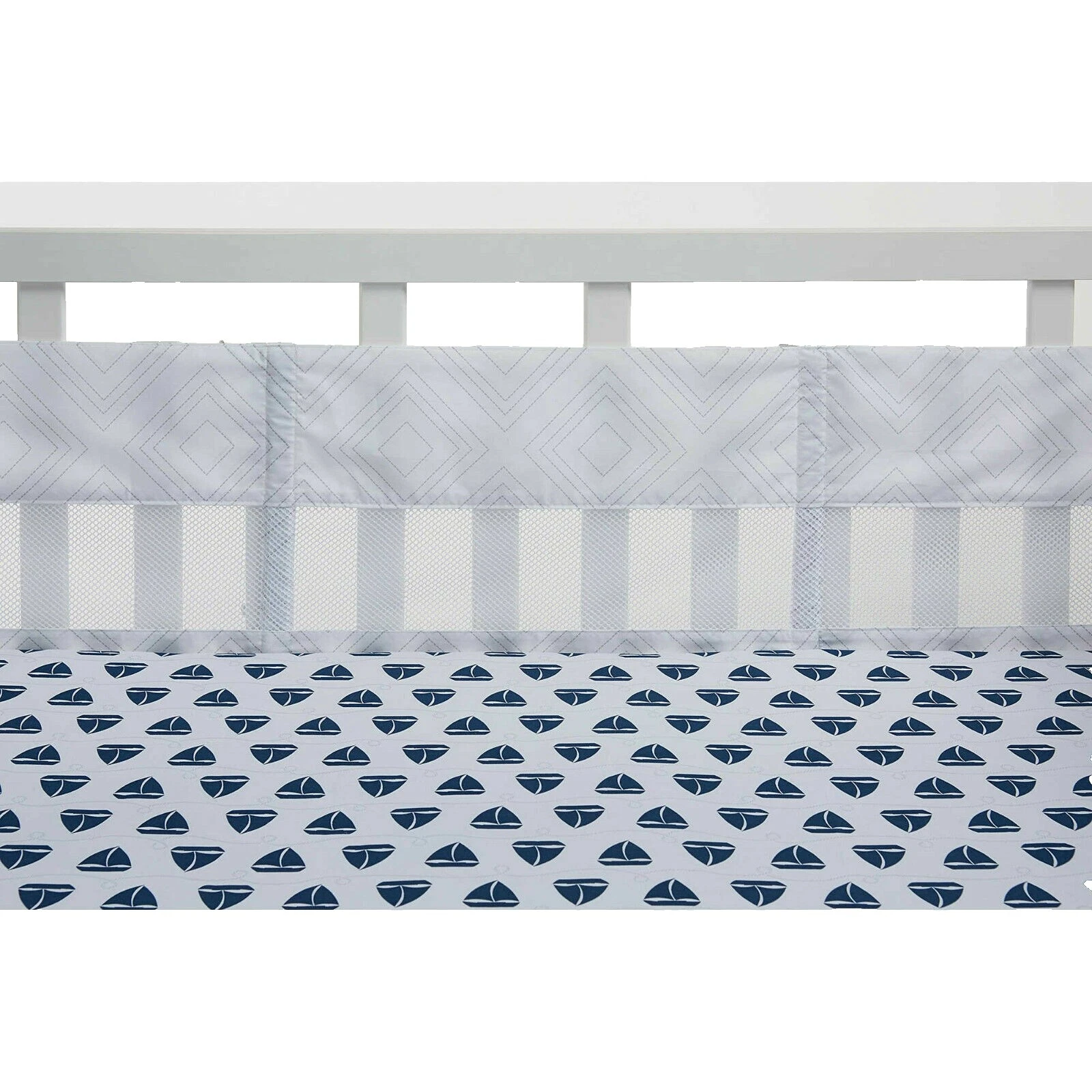 Сетчатые вкладыши для кроватки с морской тематикой