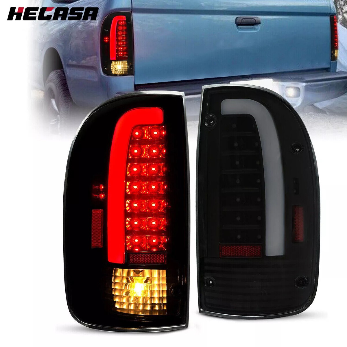 For Toyota Tacoma 1995-2000 LED Smoke Replacement Tail Lights