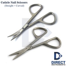 Professional Cuticle Scissors Nail Art Cutting Straight Curved Manicure Pedicure