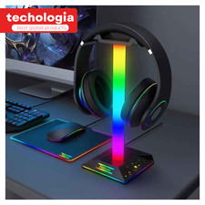 Gaming RGB Headset Hanger Holder 2 USB Ports Headphone Desk Stand Universal Hang