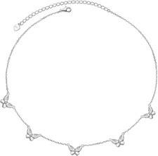 925 Sterling Silver Dainty Butterfly Choker Necklace for Women Teen Girls Jewelr