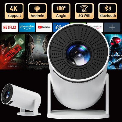 4K Beamer Bundle HD LED WiFi Bluetooth Android & Airplay HDMI USB (EU Stecker)