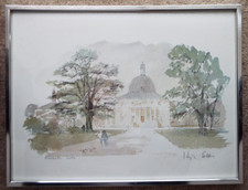 HUGH CASSON (1910-1999) - MEREWORTH CASTLE - SIGNED PRINT - FRAMED AND GLAZED
