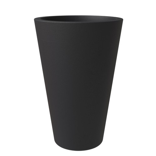 LeisureMod Pebble Tapered Round Fiberstone and Clay Planter for Indoor & Outdoor - Picture 13 of 45