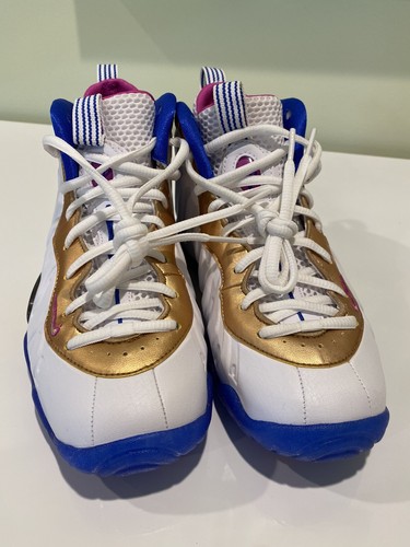 Scarpe Nike Little Posite One GS taglia 4,5 anni / donna 6 bianco blu oro 644791-103 - Foto 6 di 8
