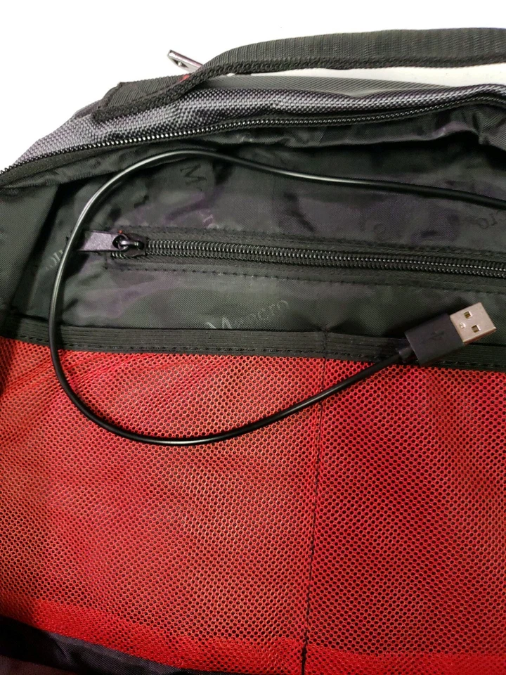 Mochila para Laptop Mancro Business Slim Travel School Computer Bag Preto USB - Imagem 4 de 4