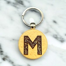 Letter M Wooden Keychain