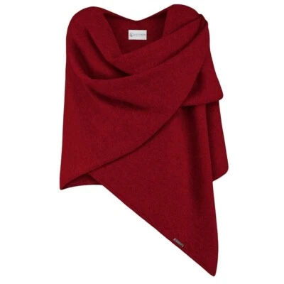 Giesswein Merino Lambswool Poncho Cape Lammwolle rot flammenrot