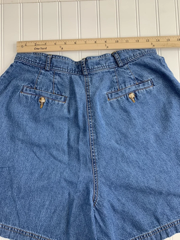 Pantalones cortos de vestir de colección cambray talla 12 tiro alto cintura plisada 5” entrepierna jeans de mezclilla Foto 4 de 4