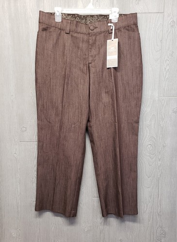 Lee Pants Womens 16W Petite Platinum Label Trouser No Gap Stretch Waist 36x28 BR