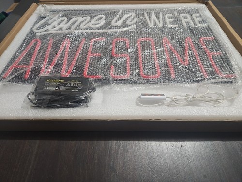 Come in were awesome neon sign 24"x15" New Open Sign For Retail Business - Picture 2 of 5