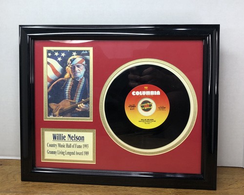 Willie Nelson Framed 45 Record Display Wall Art Country Music Hall of Fame 16x13 - Picture 2 of 10