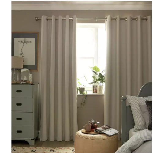 Save 50% - Habitat Plain Blackout Eyelet Curtains - Cream - 117cm x 183cm - Picture 1 of 4