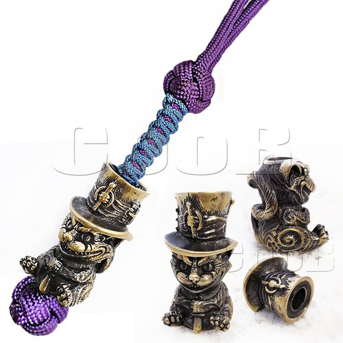 Paracord Knife Lanyard Keychain Metal Hand-Casted Paracord Bead Beads CooB #1 - Picture 36 of 62