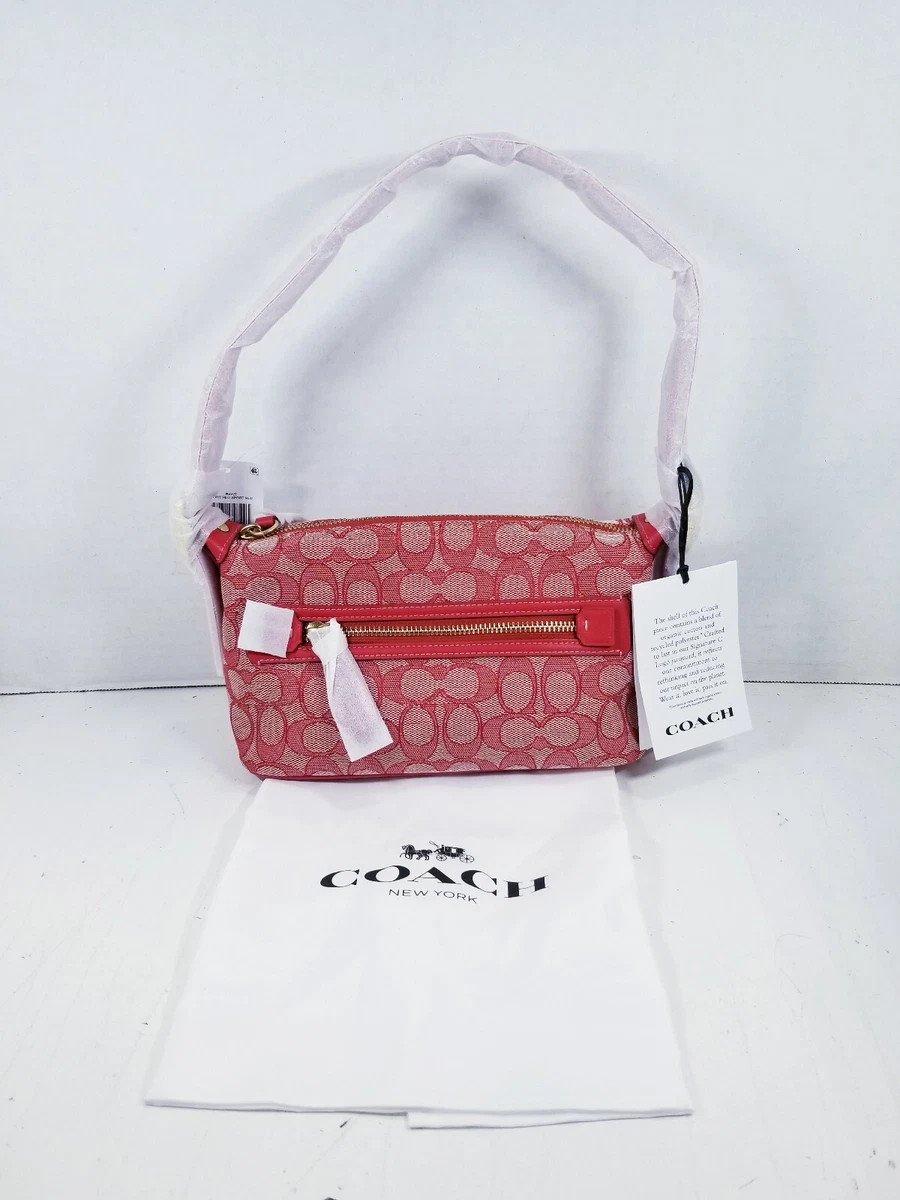 Coach Demi Bag In Signature Jacquard Sport Red