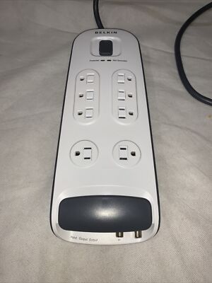 Belkin BV108230-06 Surge Protector, 8 Outlet, Coax In/out