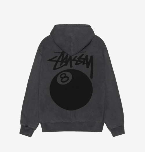 Stussy 8 Ball Pigment Dyed Zip Hoodie Black, 100% Authentic Stussy 8 Ball Pigment Dyed Zip Hoodie Black, 100% Authentic