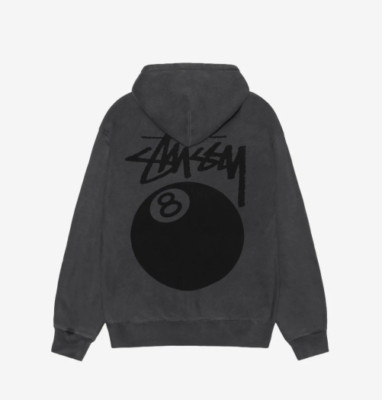 Stussy 8 Ball Pigment Dyed Zip Hoodie Black, 100% Authentic Stussy 8 Ball Pigment Dyed Zip Hoodie Black, 100% Authentic