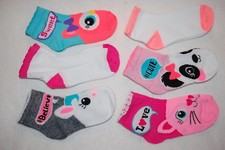 Toddler Girls 6 PAIR ANKLE SOCKS Multi-Color UNICORN PANDA OWL Believe 18-36 MO