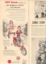 AMF Junior Bicycles 1953  Magazine Ad  Boy and Girl   Free Shipping