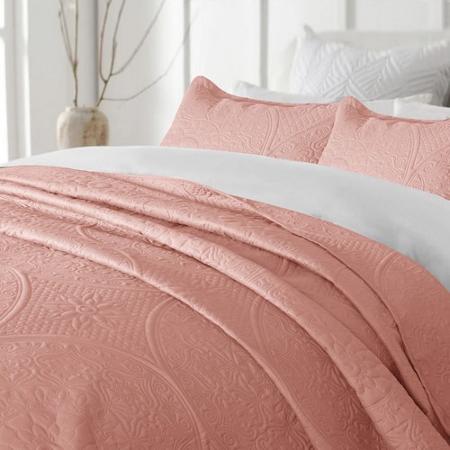 Quilted Bedspread 3 Piece Queen King Size Coverlet Comforter Set Ultra Soft - Picture 126 of 151