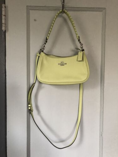 Bolso bandolera de hombro COACH Hobo verde brillante cuero guijarros - Imagen 2 de 9