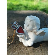 Collana + ciondolo  Sacro Cuore in vetro realizzato in tecnica Tiffany