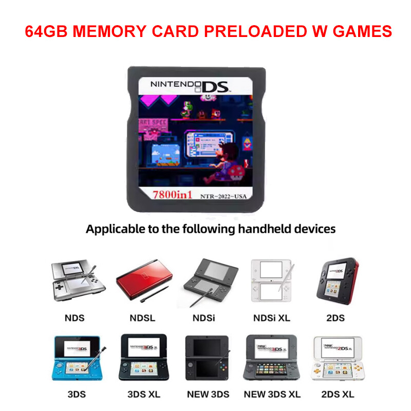 64GB MEMORY CARD Cartridge PRELOADED W GAMES For Nintendo 3DS