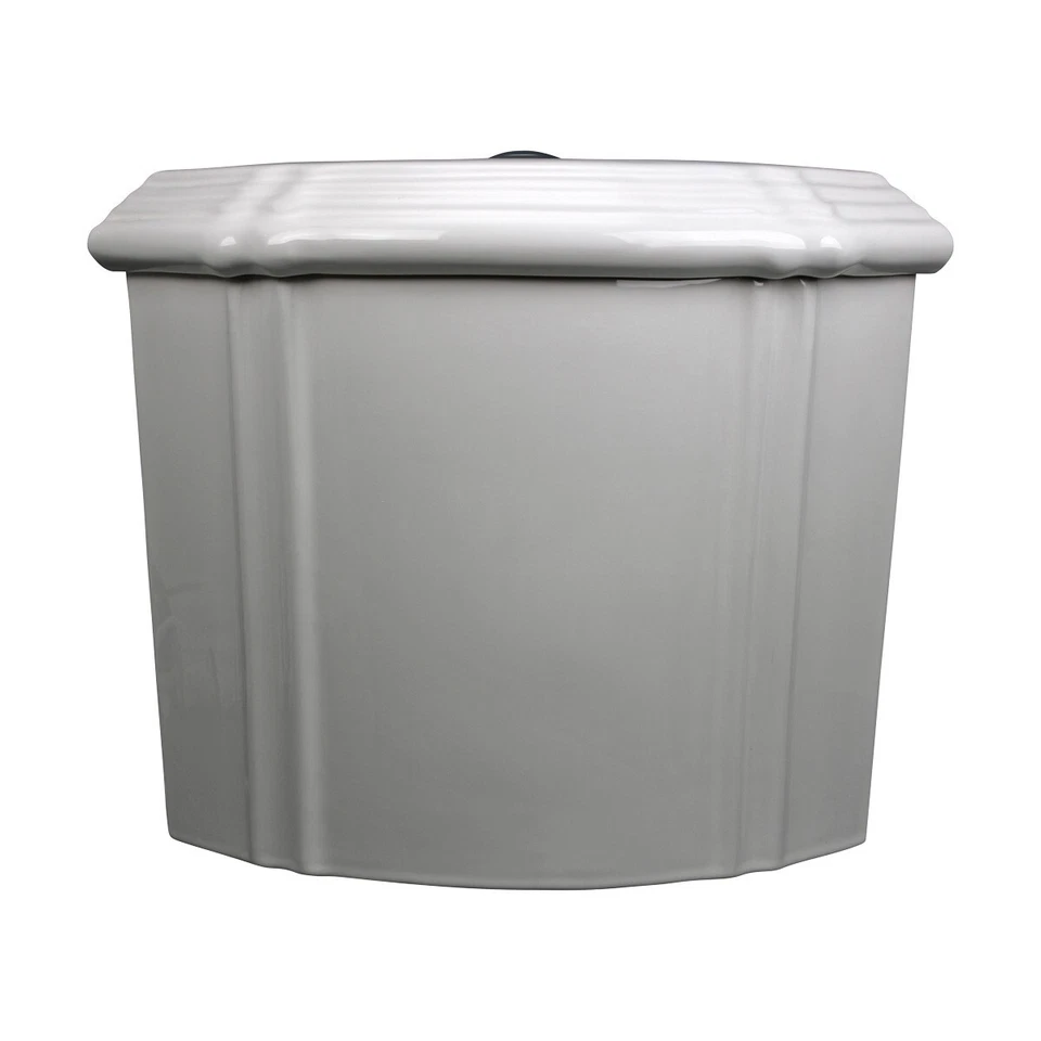 Tanque de vaso sanitário branco canto descarga dupla Sheffield cerâmica branca Renovators Supply - Imagem 3 de 4